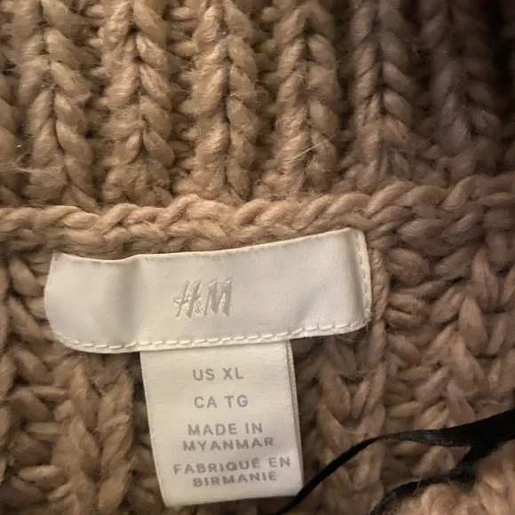 H&M Chunky Knit Beige Turtleneck Sweater - Picture 4 of 10